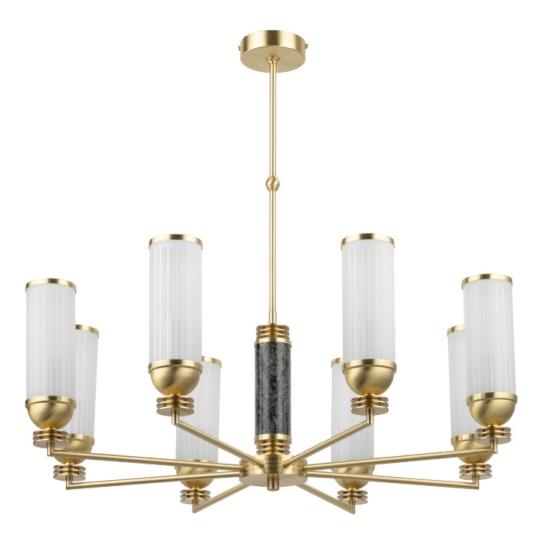 luxus elegantny valcovity velkorozmerny lustrov skleneny koptim svetlo artdeco mramorovy vlozeny zlaty bronz mosadz vila obciansky.jpg